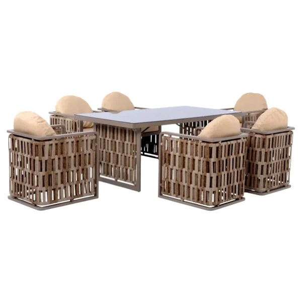 Rehome Talia 100x200 Cm 6 Kişilik Rattan Bahçe & Balkon Takımı - Görsel 9