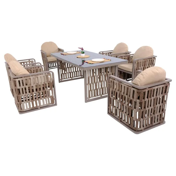 Rehome Talia 100x200 Cm 6 Kişilik Rattan Bahçe & Balkon Takımı - Görsel 5