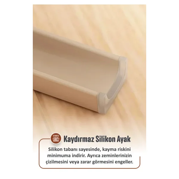 İronika Kaymaz Ayaklı Dekoratif İç İçe Geçebilen Plastik Tabure Mutfak Bahçe Taburesi 4 Adet Siyah - Görsel 3