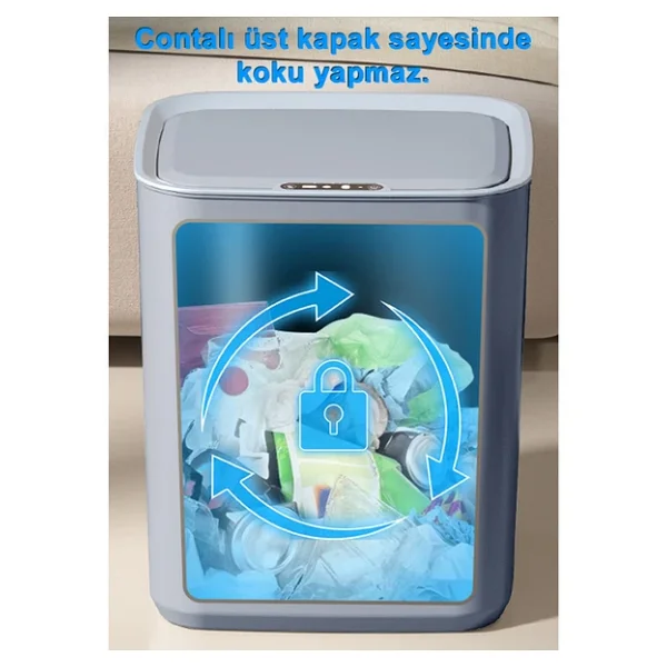 Greentech Gt-Sc05 Şarj Edilebilir Pilli 22 Lt Sensörlü Çöp Kovası - Görsel 6