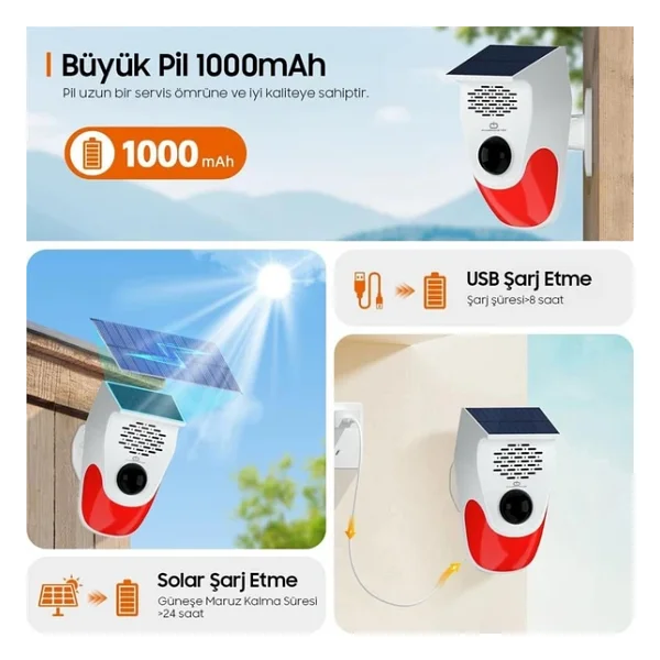 Powermaster Pm-26240 Güneş Enerjili Sesli Güvenlik Alarmı - Görsel 5