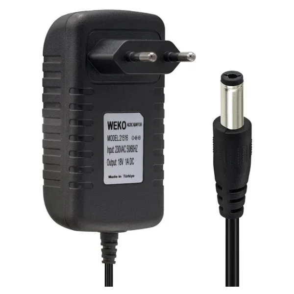 Weko 18 Volt 1 Amper Priz Tip 5.5x2.5 Uç Adaptör - Görsel 3
