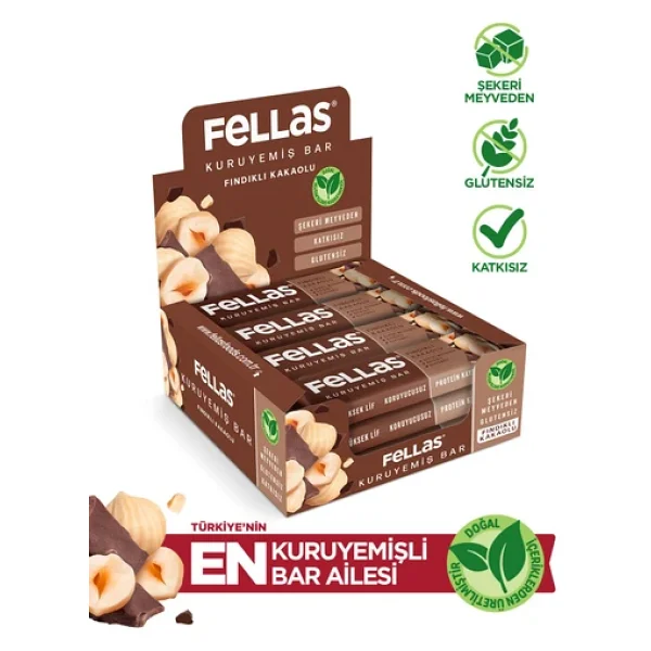 Fellas Fındıklı Ve Kakaolu Kuruyemiş Bar 12x30 Gr - Görsel 7