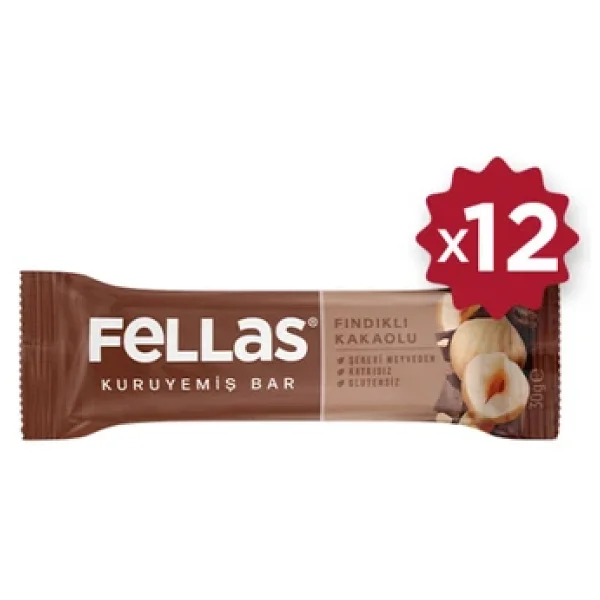 Fellas Fındıklı Ve Kakaolu Kuruyemiş Bar 12x30 Gr - Görsel 8