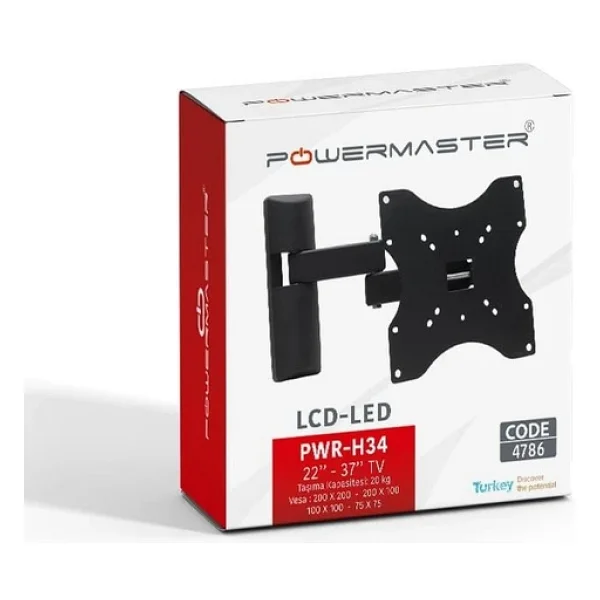 Powermaster Pwr-H34 22-37 İnç Hareketli TV Askı Aparatı - Görsel 5