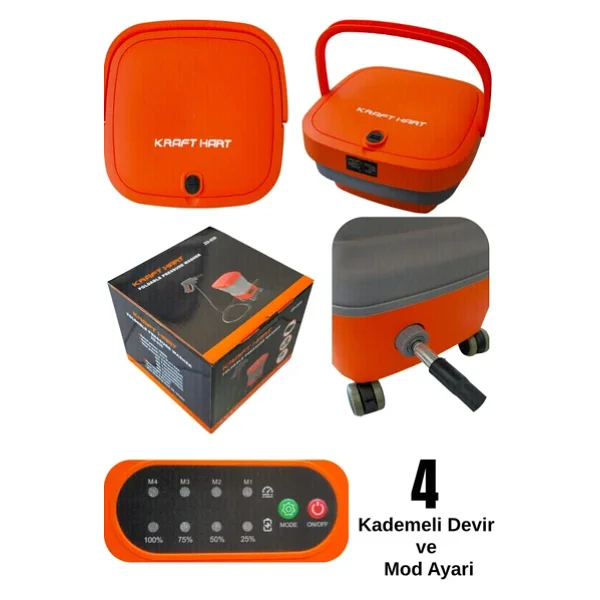 Kraft Hart 21v 4ah Çift Akülü Katlanabilir Basınçlı Yıkama Makinesi 50 Bar Basınç Oto Araba Bahçe - Görsel 3