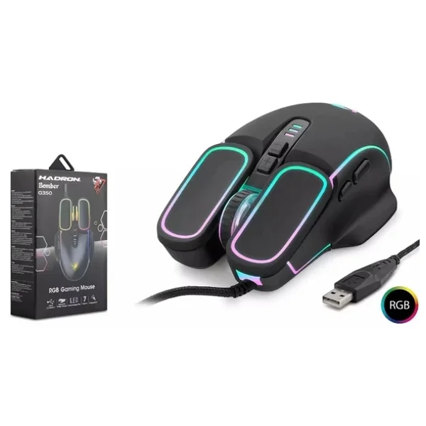 Hadron Bomber G350 RGB Optik Kablolu Oyuncu Mouse - Görsel 4