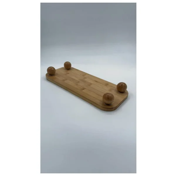 Bambu Top Ayaklı Dikdörtgen Oyuklu Stant, Bambu Sunumluk (15x35cm) - Görsel 5