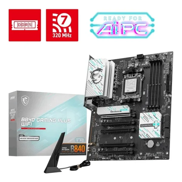 Msı B840m Gaming Plus Wıfı6e AMD Am5 DDR5 Micro Atx Anakart - Görsel 5