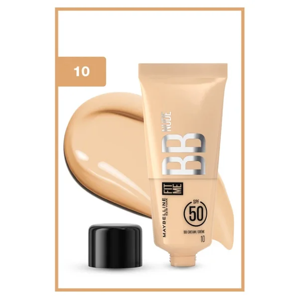 Maybelline New York Fit Me Nude 10 Çok Açık Ton Spf 50 30 Ml Bb Krem - Görsel 3