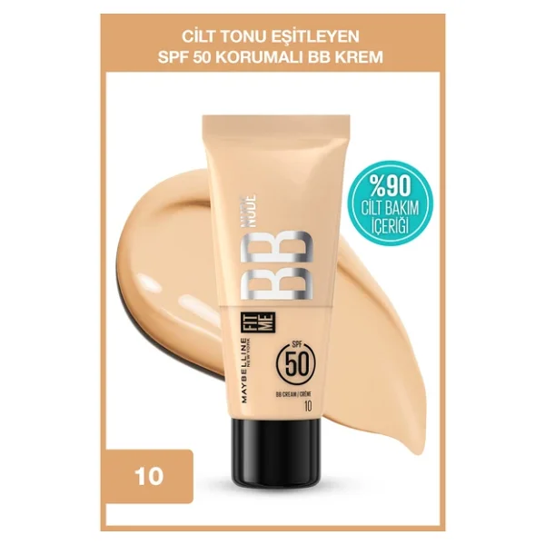 Maybelline New York Fit Me Nude 10 Çok Açık Ton Spf 50 30 Ml Bb Krem - Görsel 2