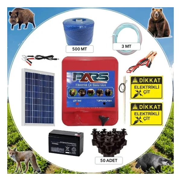 Pars Elektrikli Çit Ayı-Domuz Kovucu Eco Set 500 (Demir Direk İzolatörlü) - Görsel 3