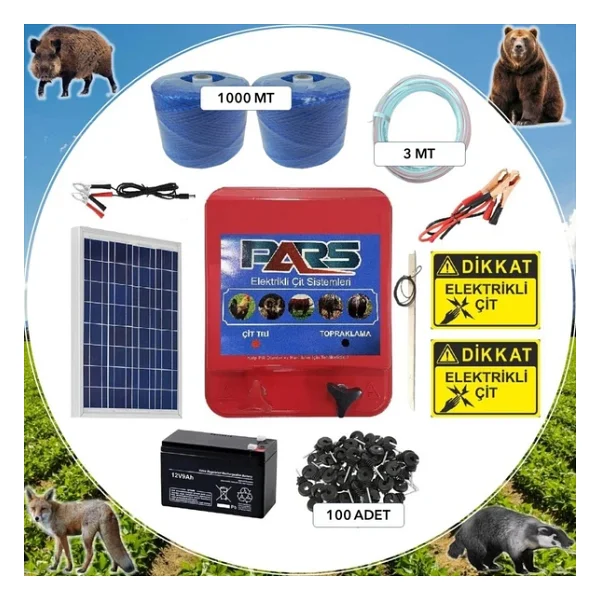 Pars Elektrikli Çit Ayı-Domuz Kovucu Eco Set 1000 - Görsel 3