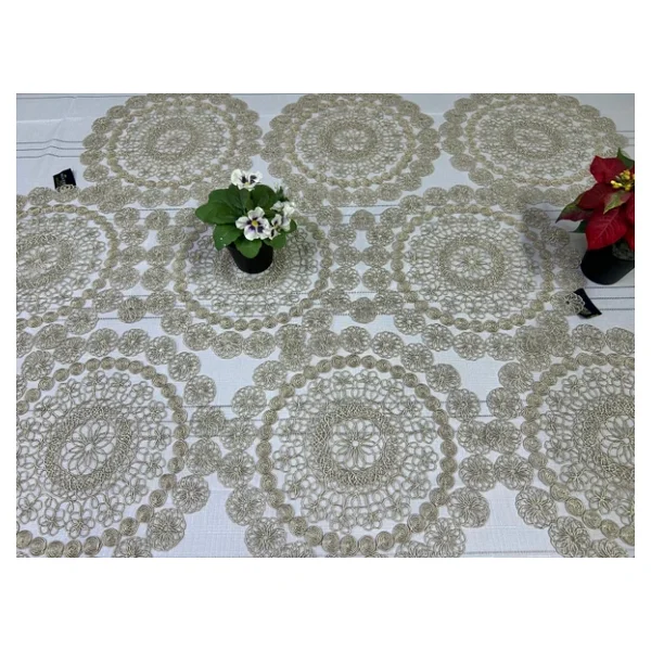 Nivemeshome Nivemeshome Bej Örme Takım 7 Parça Sunumluk Seti (Runner Supla 6 Adet) - Görsel 3