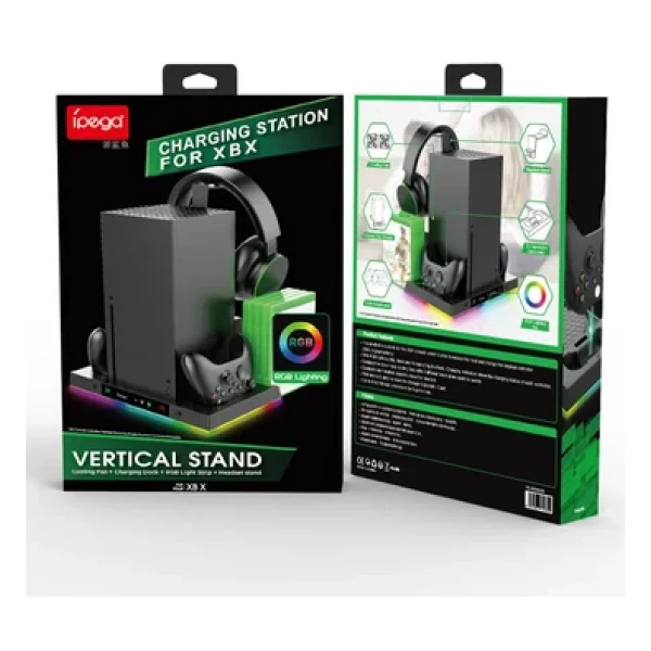 İpega Pg-Xbx023s Xbox Series X Multi Fonksiyonel RGB Işıklı Askılı Şarj İstasyonlu Soğutucu Stand - Görsel 5