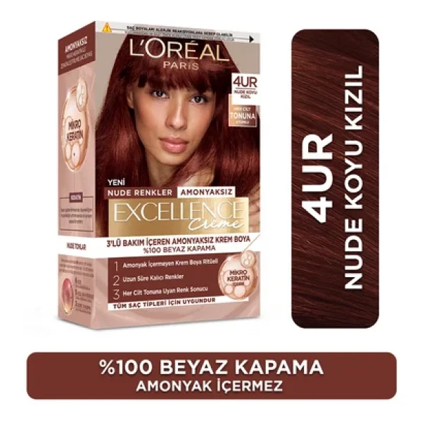 L'oreal Paris Excellence Creme 5ur Nude Kızıl Saç Boyası - Görsel 5