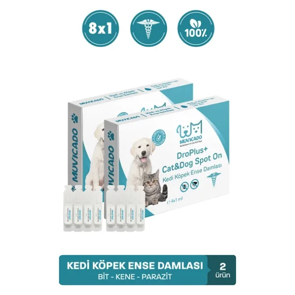 Muvicado Kedi Köpek Dış Parazit Ense Deri Damlası Bit Kene Pire Anti Parazit Uzaklaştırıcı Bitkisel Damla - Görsel 3