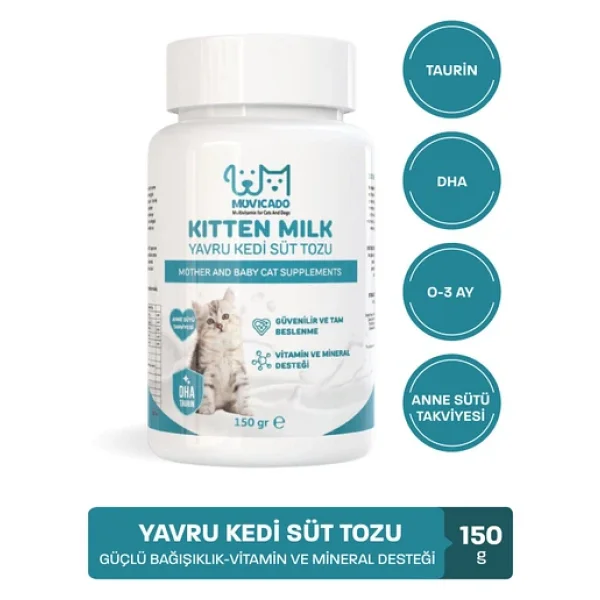 Muvicado Yavru Kedi Süt Tozu Kitten Milk Powder Taurin Dha Anne Hamile Yavru Kedi Süt Desteği - Görsel 4