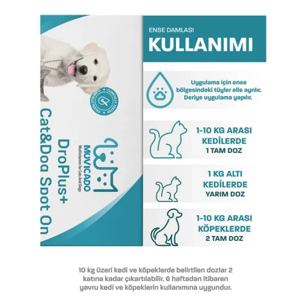 Muvicado Kedi Köpek Dış Parazit Ense Deri Damlası Bit Kene Pire Anti Parazit Uzaklaştırıcı Bitkisel Damla - Görsel 4