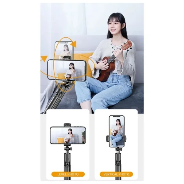 Smayling Kablosuz Stant Tripod Katlanabilir Uzatılabilir Selfi Çubuğu İos&Android Vlog Kit Tiktok İnstagram - Görsel 5