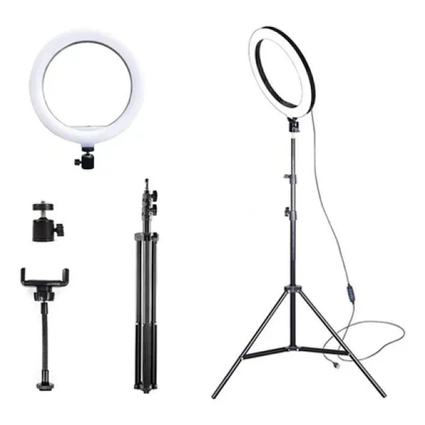 Smayling 10ınç Youtuber LED Işıklı Tripod Selfie Makyaj Işığı Sürekli Ring Light 26cm 2.1 M Ayaklı Tripot - Görsel 7