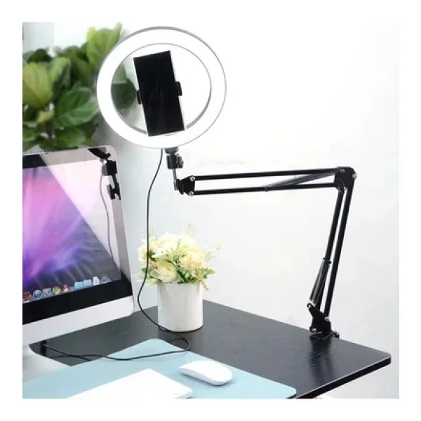 Smayling Esnek Masaüstü Sıkıştırmalı Tiktoker Ring Light LED Selfie Yayın Işığı 10 Inç + Stand Lüx - Görsel 3