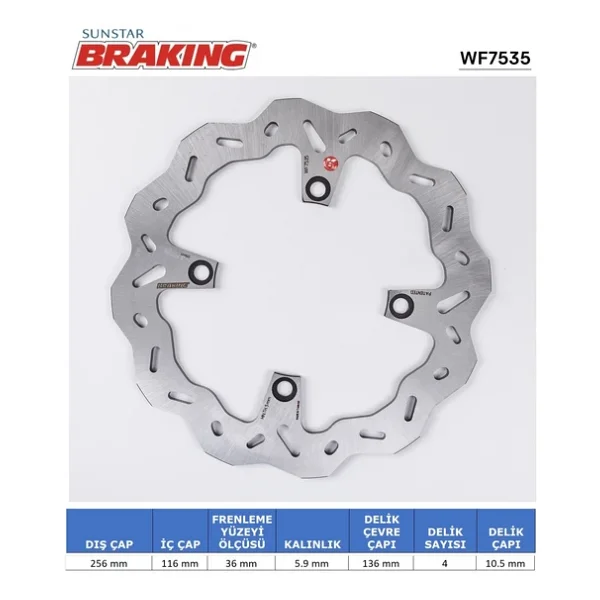 Honda Crf 1000-1100 Dalgalı Arka Fren Diski Arka 2023-2024 - Görsel 3