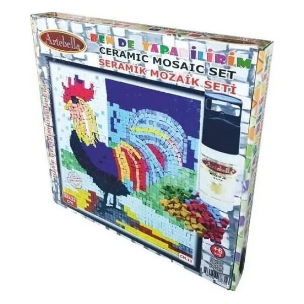 Artebella 11 I Çocuk Ahşap Çerçeveli Seramik Mozaik Set +6 Yaş 32x32 Cm - Görsel 6
