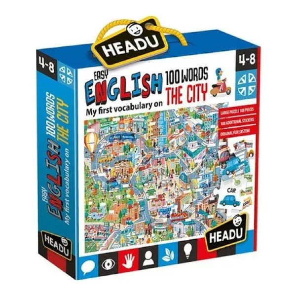 Headu 100 İngilizce Kelimeli Şehir Puzzle It21000 - Görsel 6