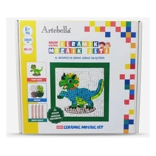 Artebella 26 I Çocuk Ahşap Çerçeveli Seramik Mozaik Set 20x20 Cm - Görsel 3