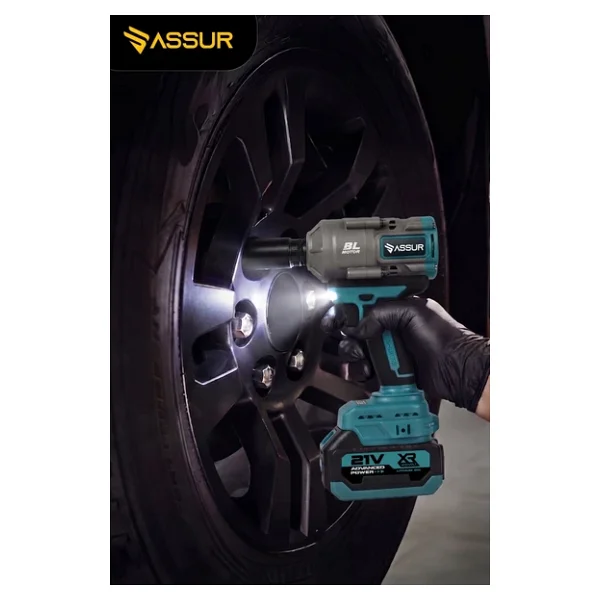 Assur 21v 1100 Nm Torklu Çift Akülü 10 Pilli 1/2 Mavi Şarjlı Somun Sıkma Sökme Makinesi - Görsel 3