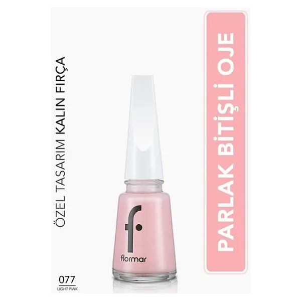 Flormar Nail Enamel 77 Light Pink Oje - Görsel 3