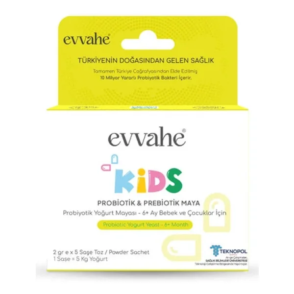Evvahe Doğal Probiyotik Yoğurt Mayası Kids 2gr X 5 Şase - Görsel 3