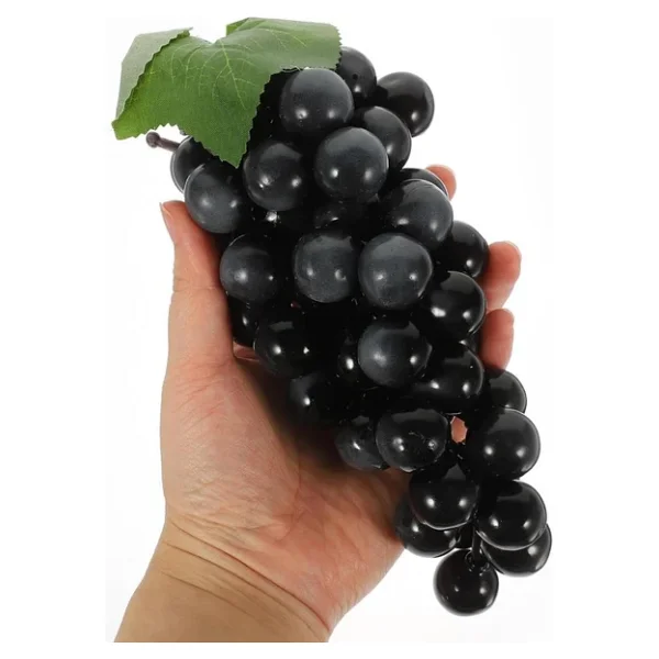 Nettenevime 2li Set Yapay Meyve Siyah Üzüm Süs Dekoratif Sahte Meyve 15cm - Görsel 5
