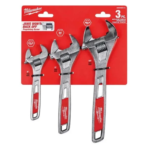 Milwaukee 3 Prç. Kurbağacık Anahtarı 150/200/250mm - Görsel 3