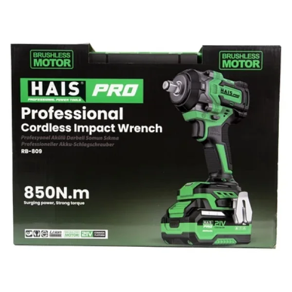 Hais Haıspro Profesyonel Darbeli Somun Sıkma 850 Nm 21 V - Görsel 6
