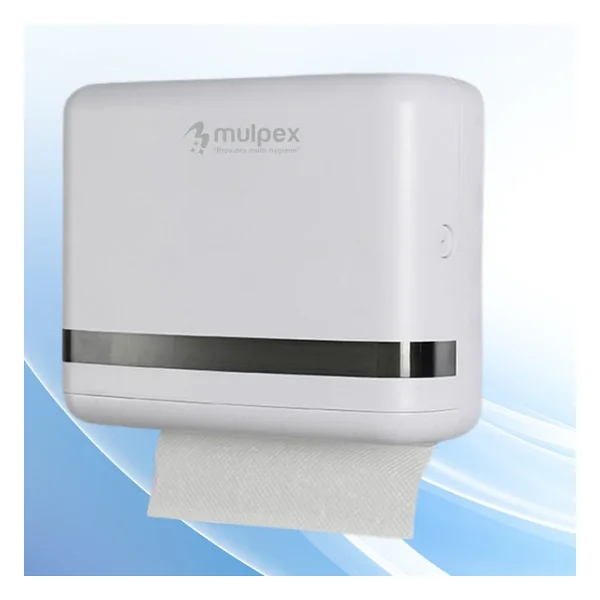 Mulpex Beyaz Duvara Monte Z Katlamalı Kağıt Havlu Dispenseri Premium Abs Gövde, Anahtarlı Kilit, Vidalı & Yapışkan Montaj - Görsel 3