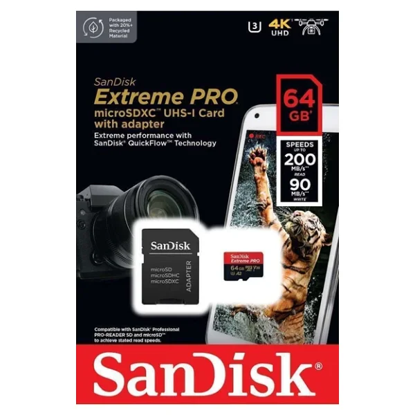 Sandisk Extreme Pro Sdsqxcu-064g-Gn6ma Class 10 Uhs-I U3 A2 V30 64 GB Micro Sd Kart - Görsel 6