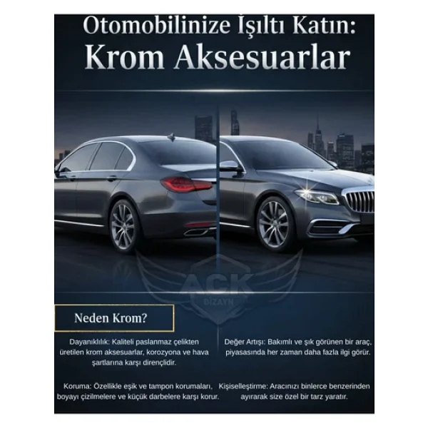 Servetdizaynoto Toyota Corolla Uyumlu 2019 Ve Üzeri Krom Ön Sis Kaşı 2 Parça Paslanmaz Çelik - Görsel 5