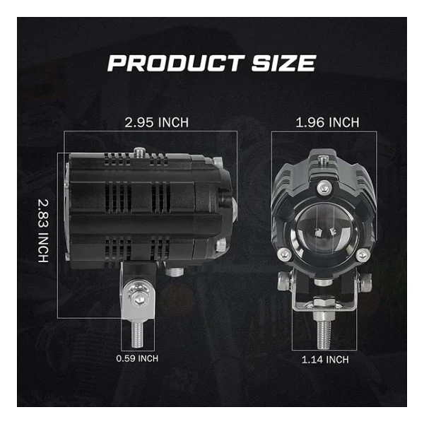 Space Offroad Sis Lambası Beyaz-Sarı (6.5 Cm X 4.5cm 6.5cm ) 10w 12-80v Set / Lass347 - Görsel 5