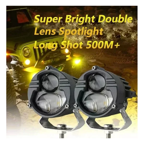 Space Offroad Sis Lambası Sarı Beyaz 25w+25w 12-60v Set 6.8x6.8x7cm / Lass388 - Görsel 8