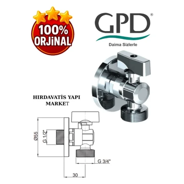 Gpd Cm02 Küresel Çamaşır Musluğu - Görsel 3