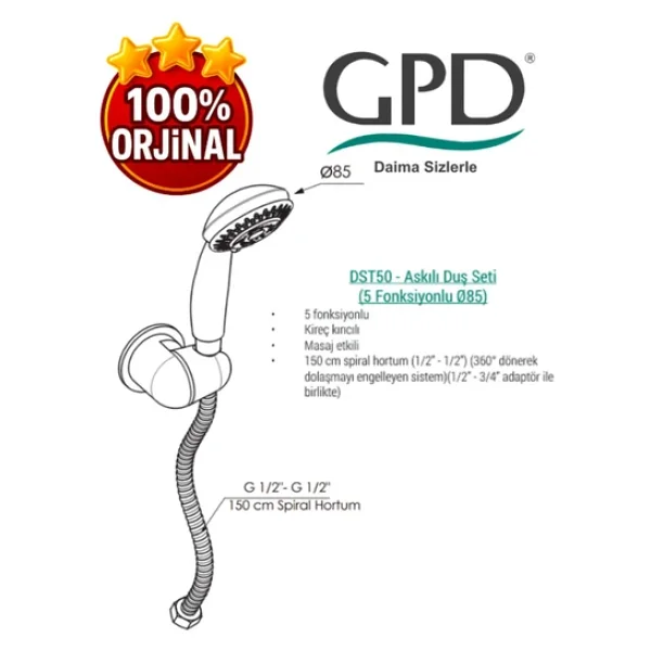 Gpd Dst50 5f Askılı Duş Seti - Görsel 5
