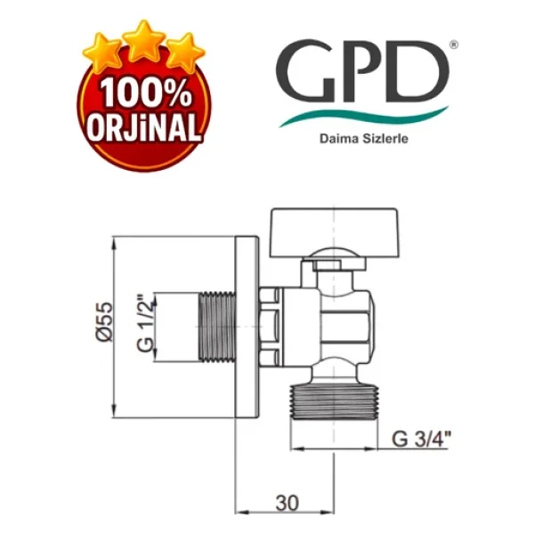 Gpd Cm02 Küresel Çamaşır Musluğu - Görsel 2