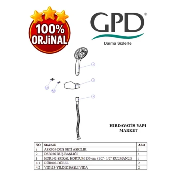Gpd Dst43 Askılı Duş Seti - Görsel 5