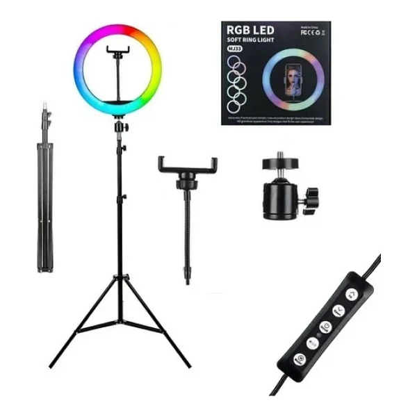 Soft Ring Light Mj33 13" 33cm RGB LED Halka Işık Tripodlu Selfie Işığı - Görsel 3