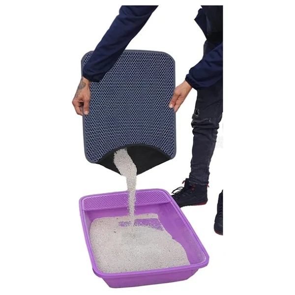 Aktunç Elekli Tuvalet Önü Kedi Kumu Paspası 60x120 Cm Gri - Görsel 2