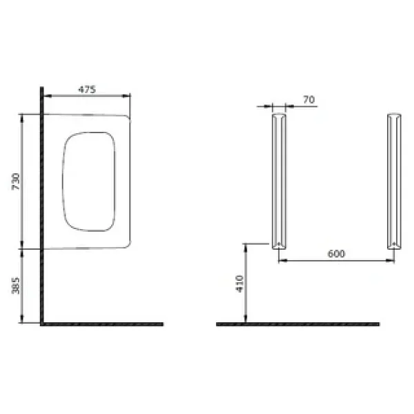 Bocchi Tao Arch 1081-026-0120 Mat Sarı Pisuvar Ara Bölme - Görsel 5