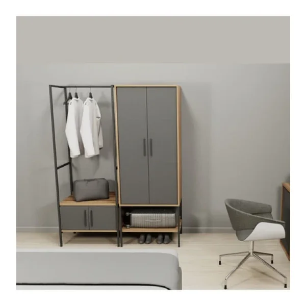 Lagomood Modulago Otel Portmanto Antrasit Ceviz - Antrasit - Ceviz - Görsel 2