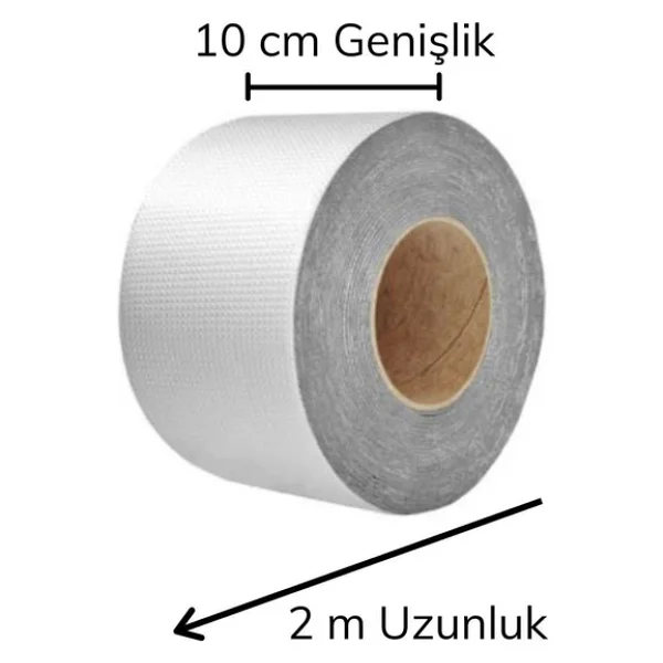 Folyo Kaucuk Bant Yapiskanli Su Gecirmez Cati Boru Tamir Bandi (2metre X 10 Cm) - Görsel 7